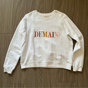 Sezane White Demain Sweatshirt (Size S)